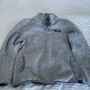 LL Bean Gray Sweater Fleece Pullover